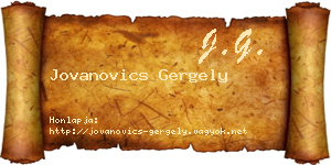 Jovanovics Gergely névjegykártya